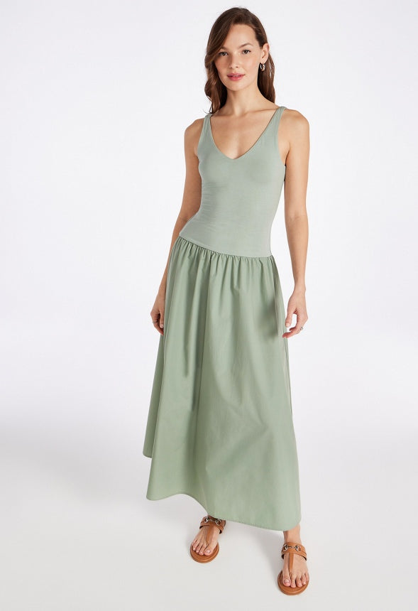 V-Neck Maxi Dress Iceberg Green