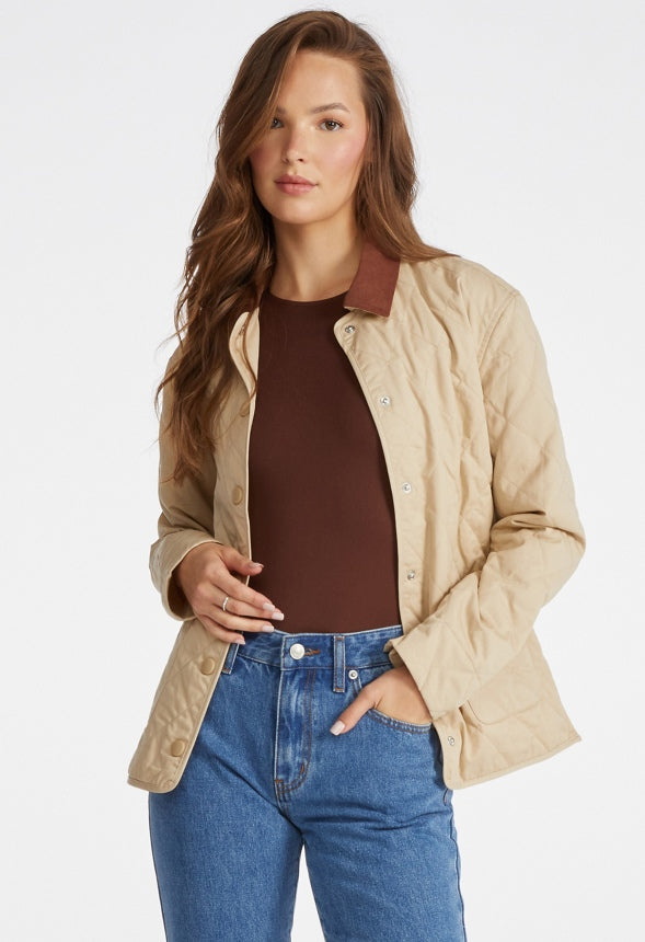 Quilted Hunting Jacket Irish Cream/ Cappuccino