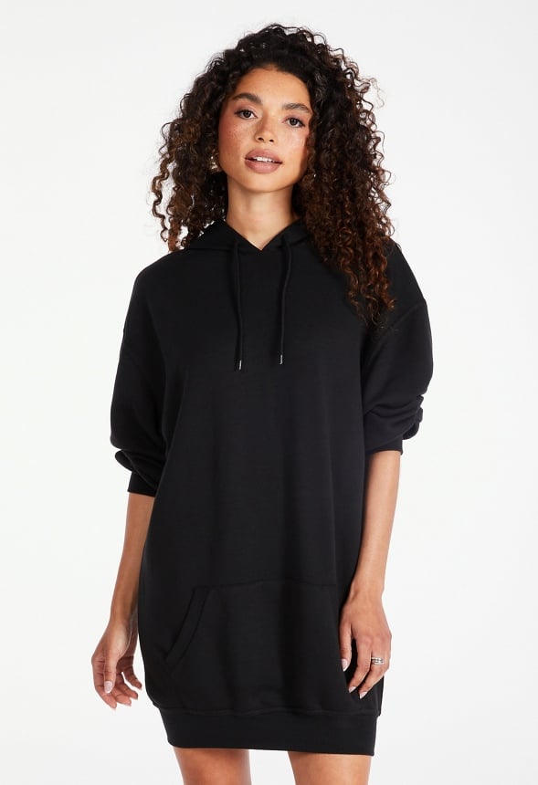 Oversized Hoodie Dress Black Caviar
