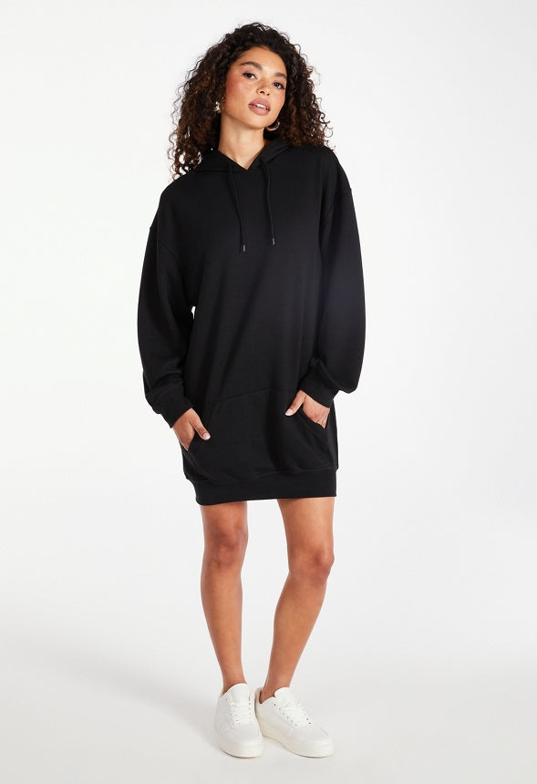 Oversized Hoodie Dress Black Caviar