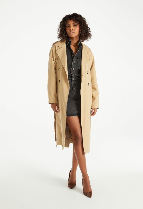 Belted Trench Coat Khaki