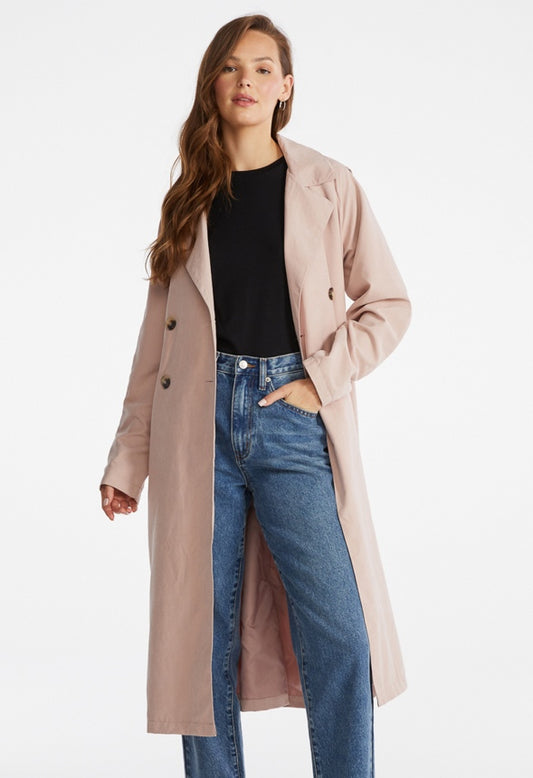 Belted Trench Coat Rose Smoke