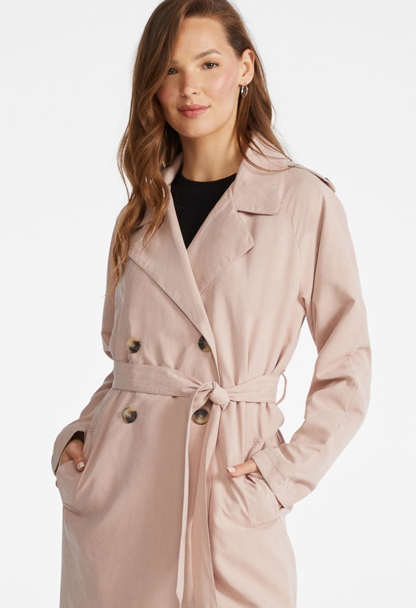 Belted Trench Coat Rose Smoke