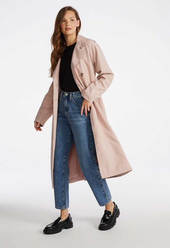 Belted Trench Coat Rose Smoke