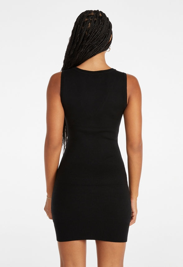 Argyle Mini Dress Dark Heather Grey/ Pristine/ Black Caviar
