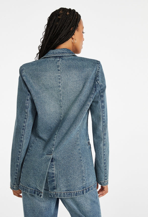 Tailored Denim Blazer Effect