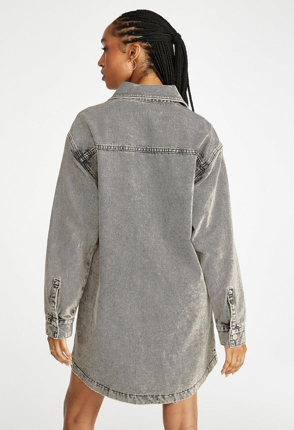 Brooks Denim Boyfriend Mini Shirtdress Mineral