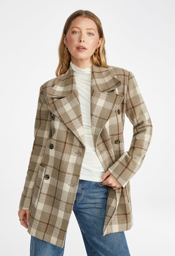 Plaid Peacoat Neutral Plaid