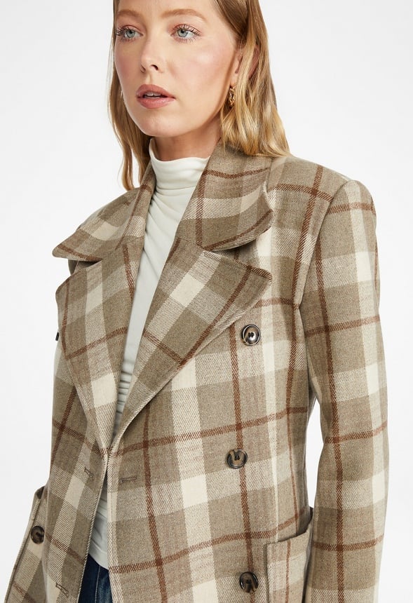 Plaid Peacoat Neutral Plaid