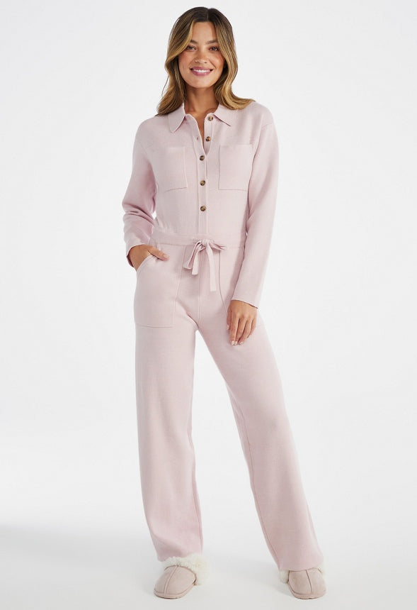 Utility Sweater Jumpsuit Rose Smoke