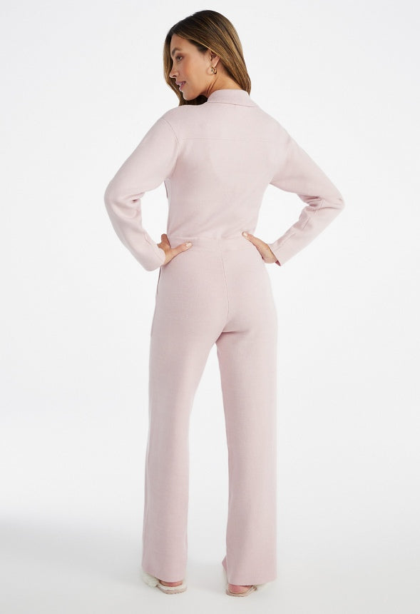 Utility Sweater Jumpsuit Rose Smoke