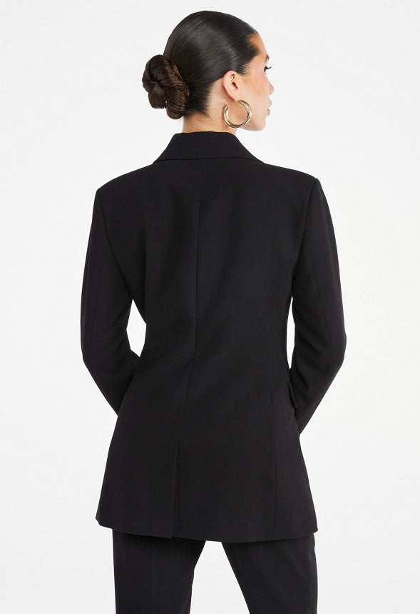 Tuxedo Satin Blazer Black Caviar