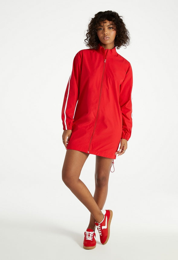 Windbreaker Dress Salsa Red/ White Combo