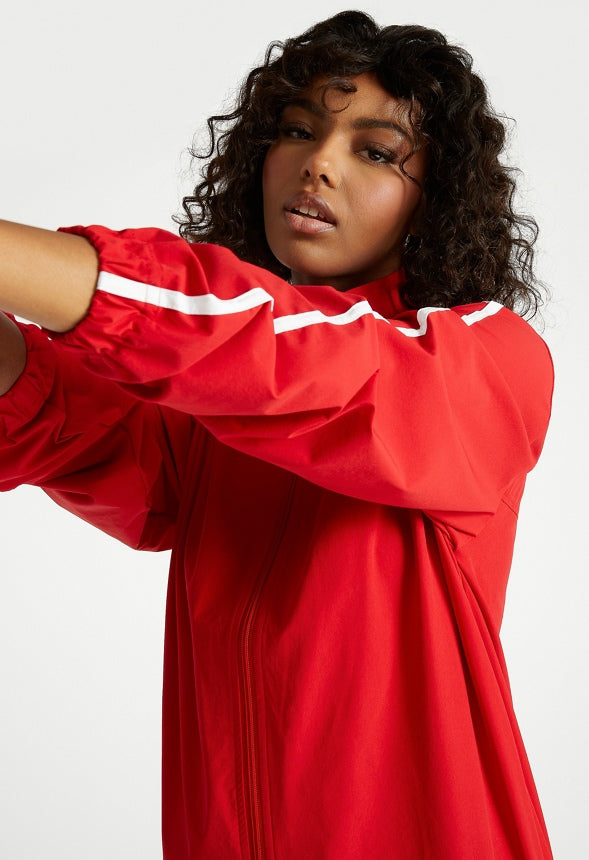 Windbreaker Dress Salsa Red/ White Combo