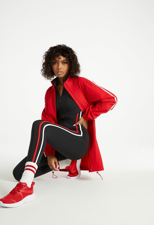 Windbreaker Dress Salsa Red/ White Combo