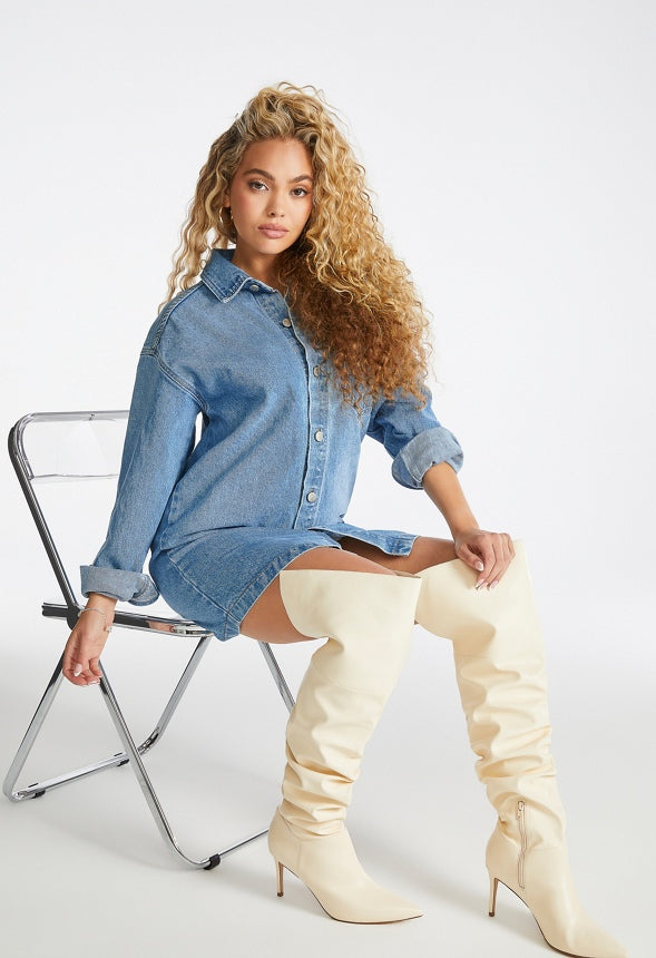 Denim Boyfriend Shirt Dress River
