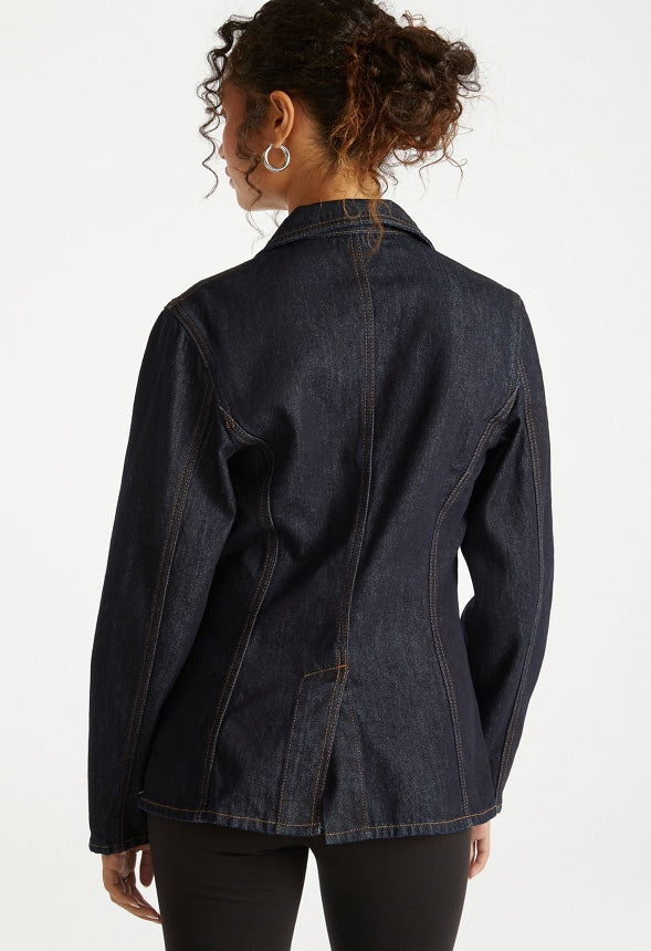 Utility Denim Blazer Noir