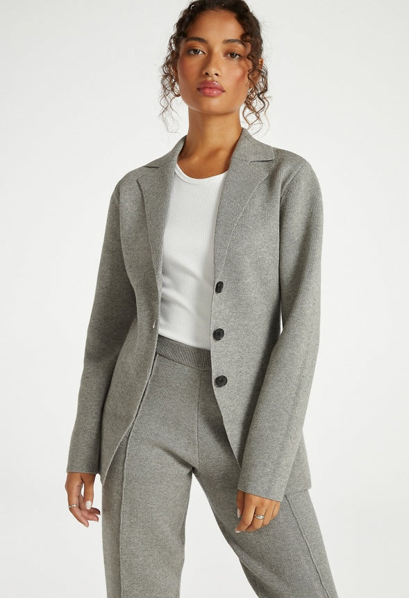 Knit Sweater Blazer Dark Heather Grey