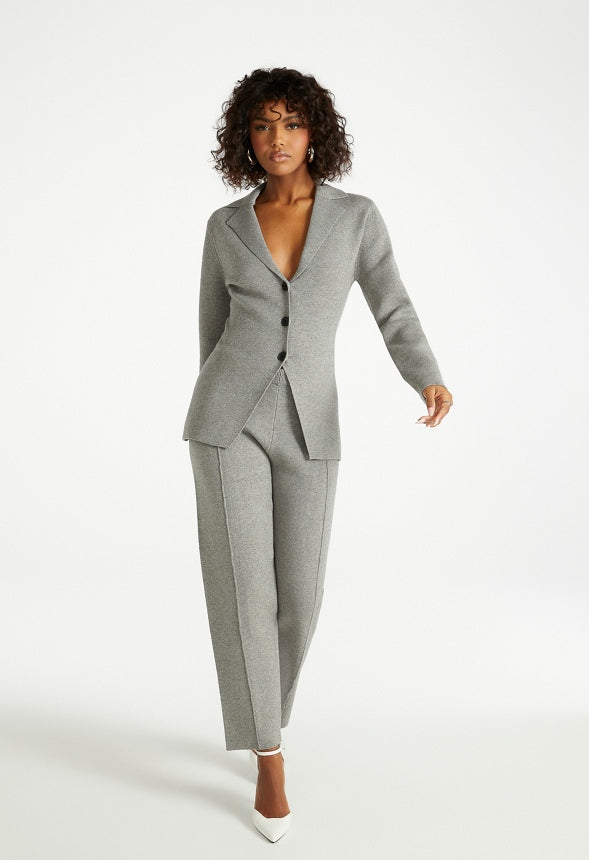 Knit Sweater Blazer Dark Heather Grey