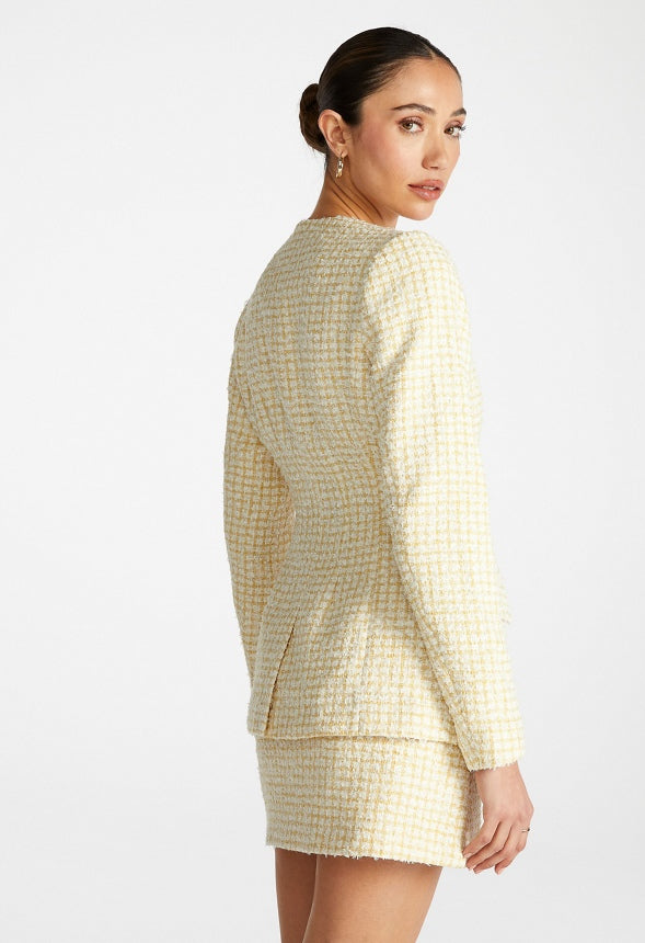 Tweed Hourglass Jacket Pale Banana