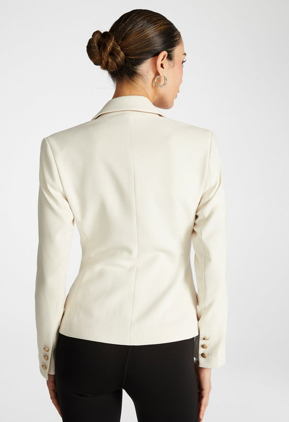 Fitted Short Blazer Birch White