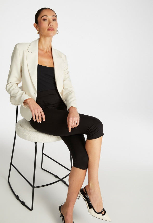 Fitted Short Blazer Birch White