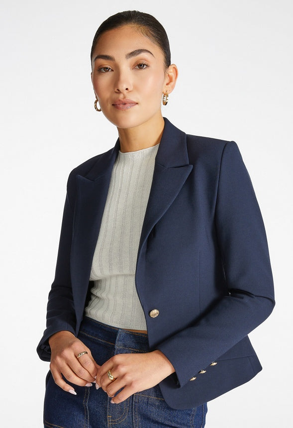 Fitted Short Blazer Dark Sapphire