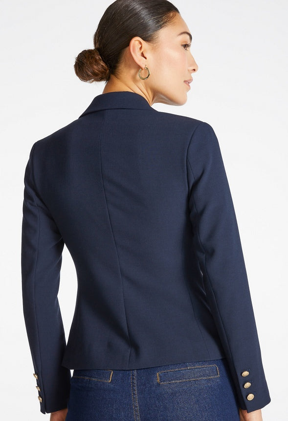 Fitted Short Blazer Dark Sapphire