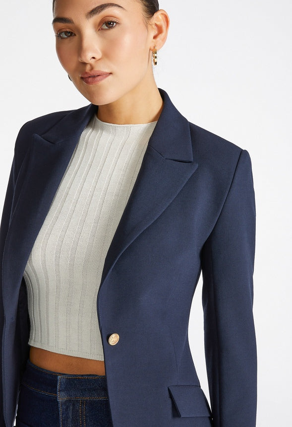 Fitted Short Blazer Dark Sapphire