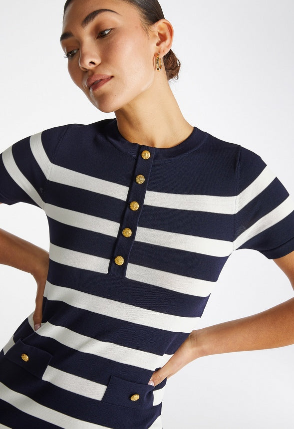 Maritime Mini Dress Navy/ White Stripe
