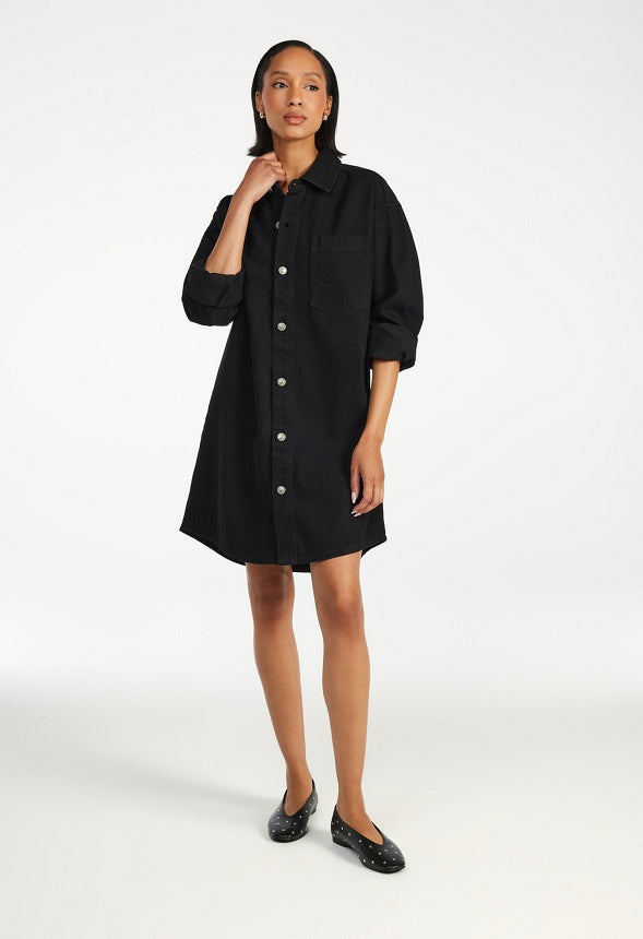 Denim Boyfriend Shirt Dress Jett
