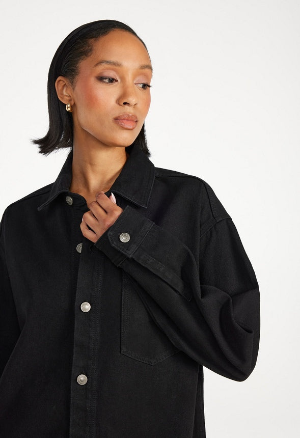 Denim Boyfriend Shirt Dress Jett