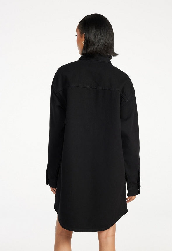 Denim Boyfriend Shirt Dress Jett