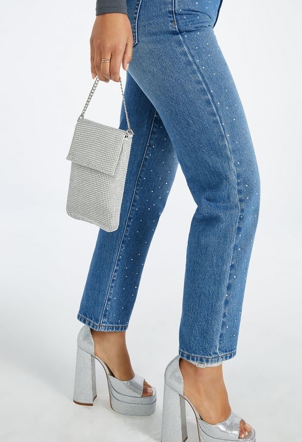 Rhinestone Crossbody Clear/Silver