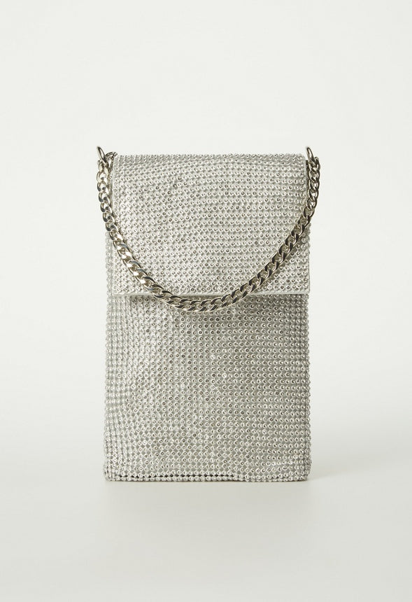 Rhinestone Crossbody Clear/Silver