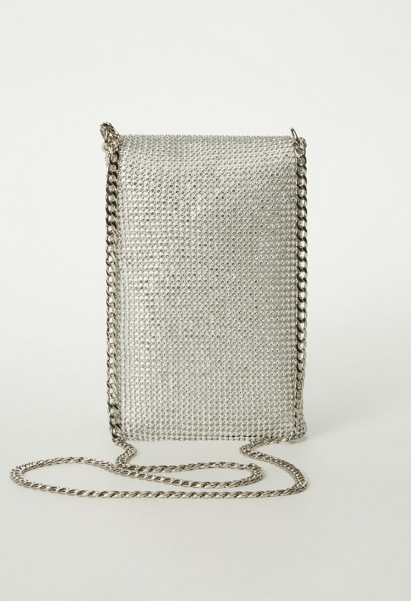 Rhinestone Crossbody Clear/Silver