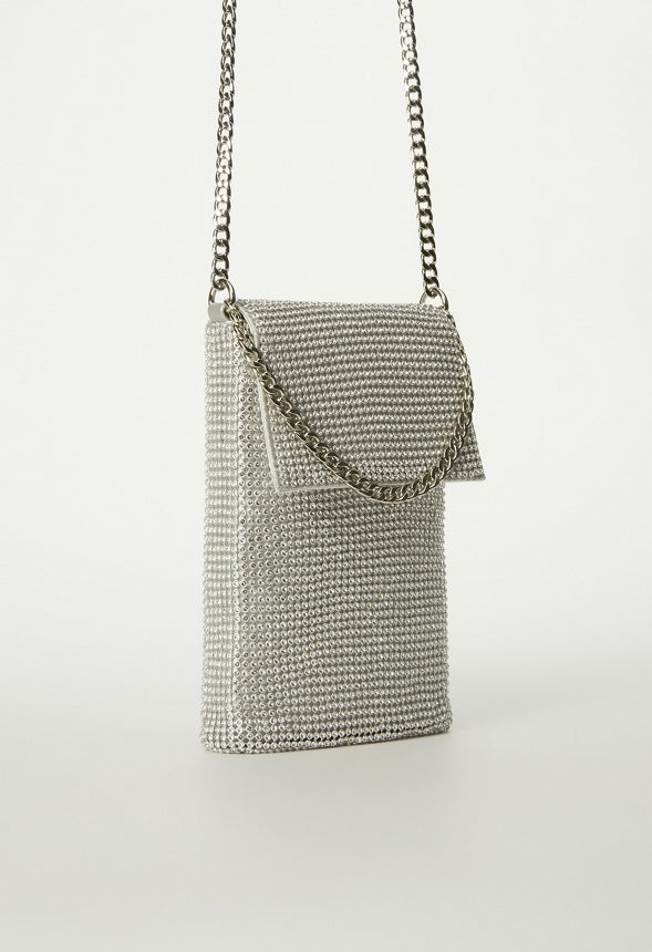 Rhinestone Crossbody Clear/Silver