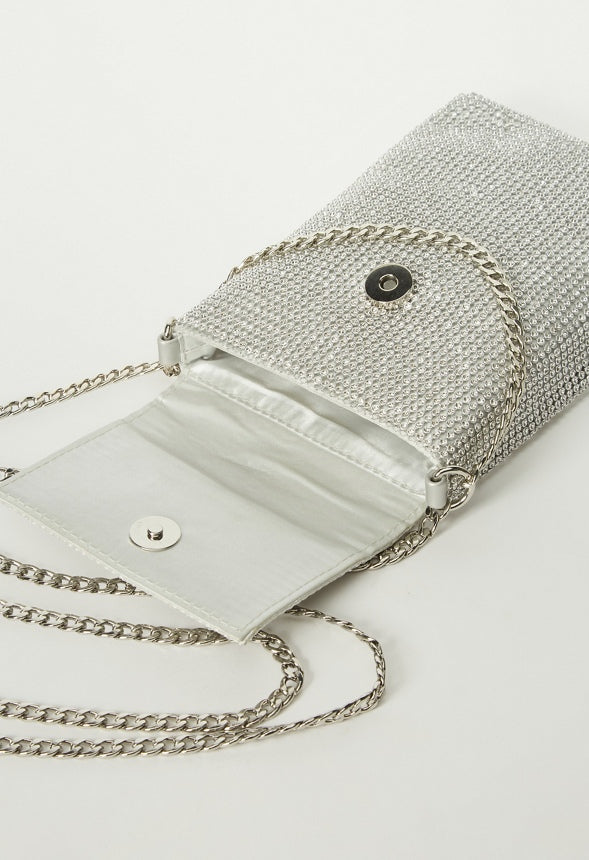 Rhinestone Crossbody Clear/Silver