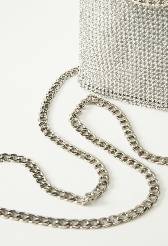 Rhinestone Crossbody Clear/Silver