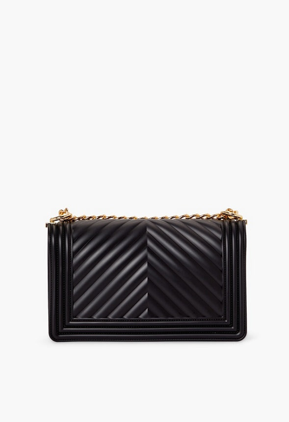 Chevron Jelly Crossbody Black