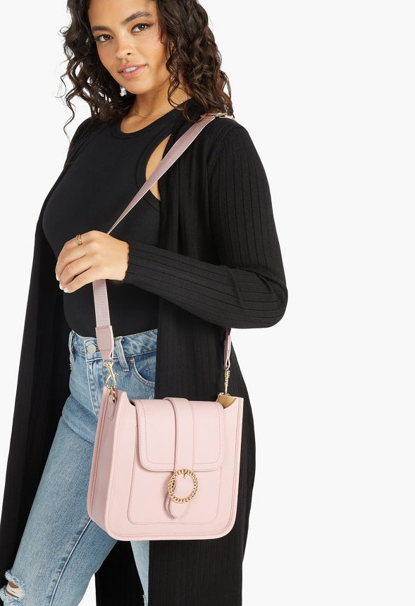 CROSSBODY WITH WEBBING STRAP Blush