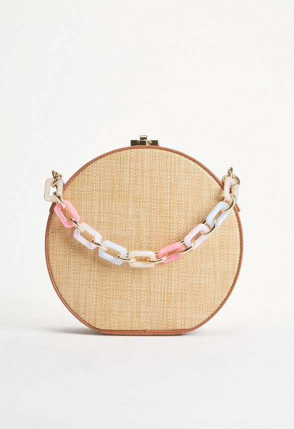 RESIN HANDLE CANTEEN CROSSBODY Cognac Multi