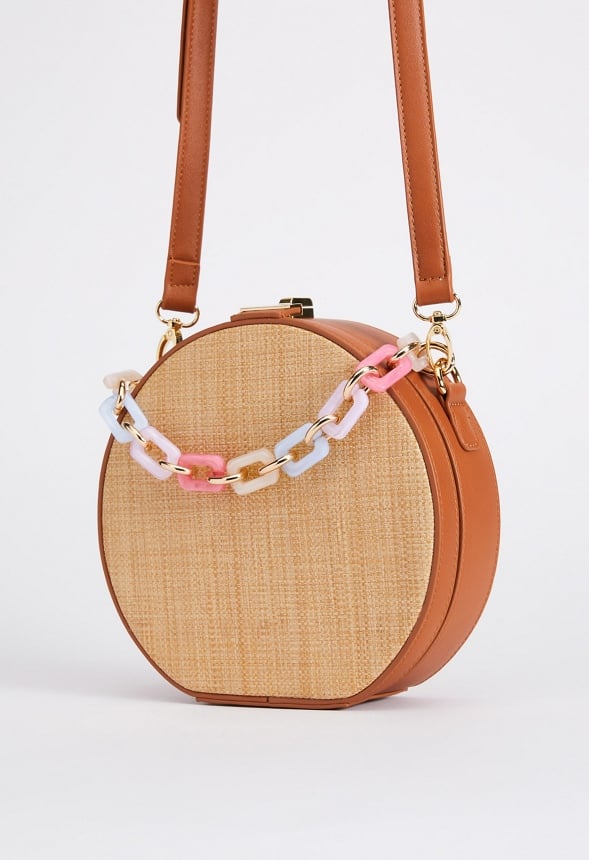 RESIN HANDLE CANTEEN CROSSBODY Cognac Multi