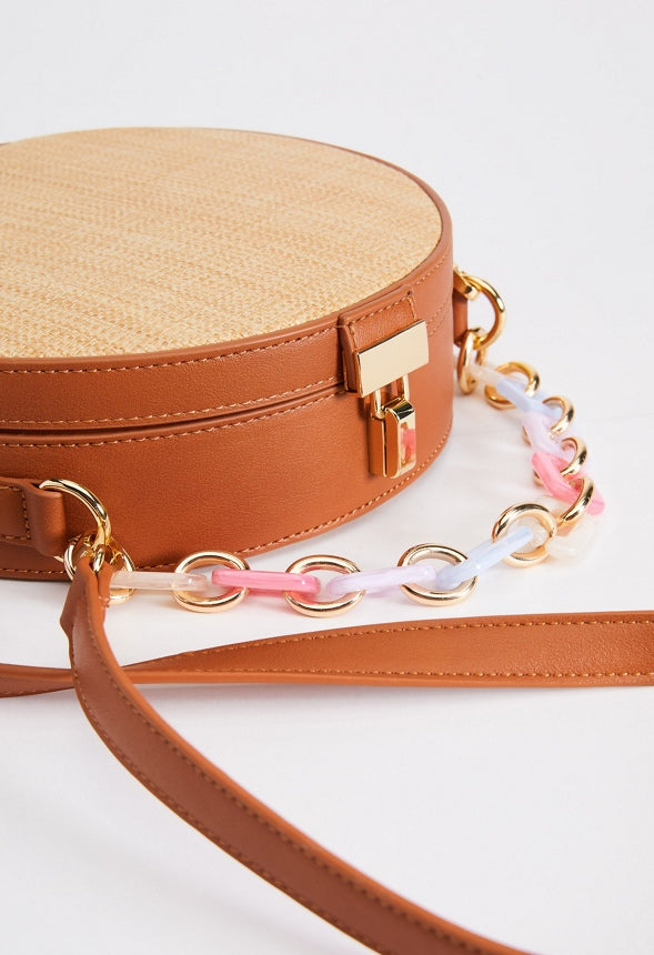 RESIN HANDLE CANTEEN CROSSBODY Cognac Multi