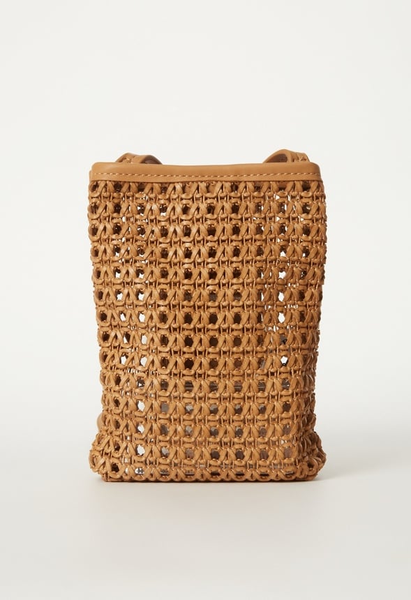 Woven Phone Crossbody Camel