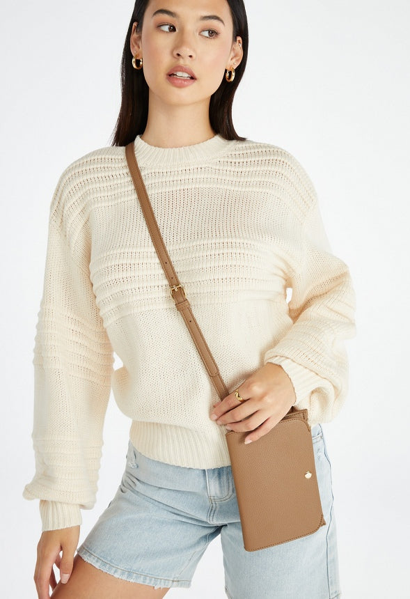 Phone Wallet Crossbody Taupe