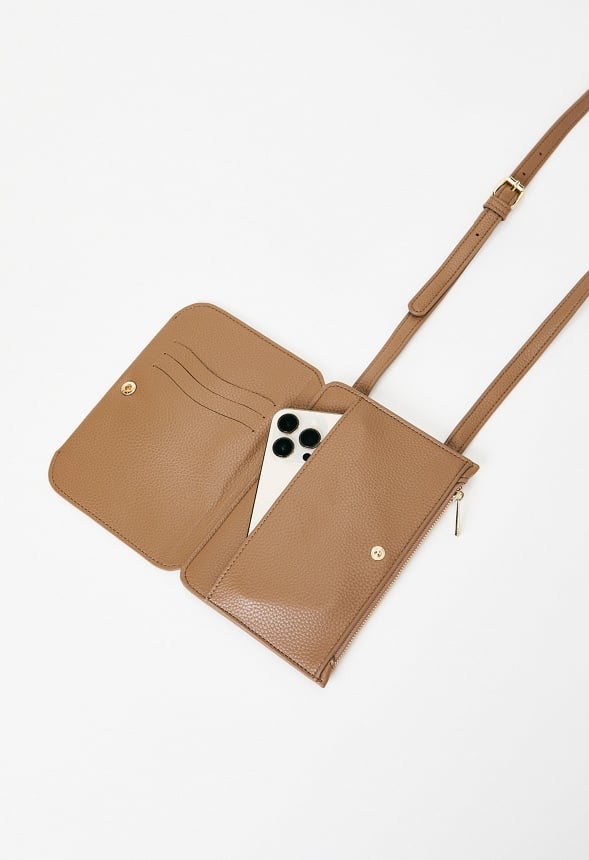Phone Wallet Crossbody Taupe
