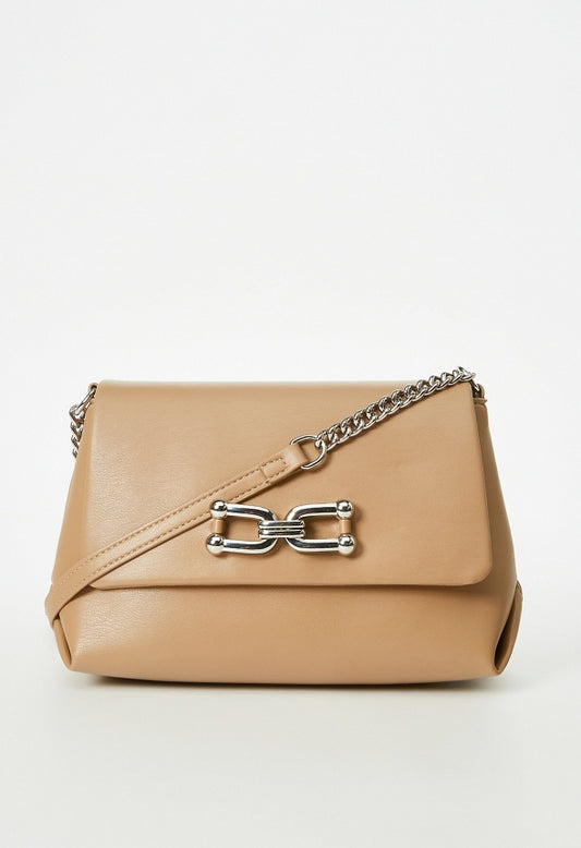 Crossbody With Chain Strap Taupe