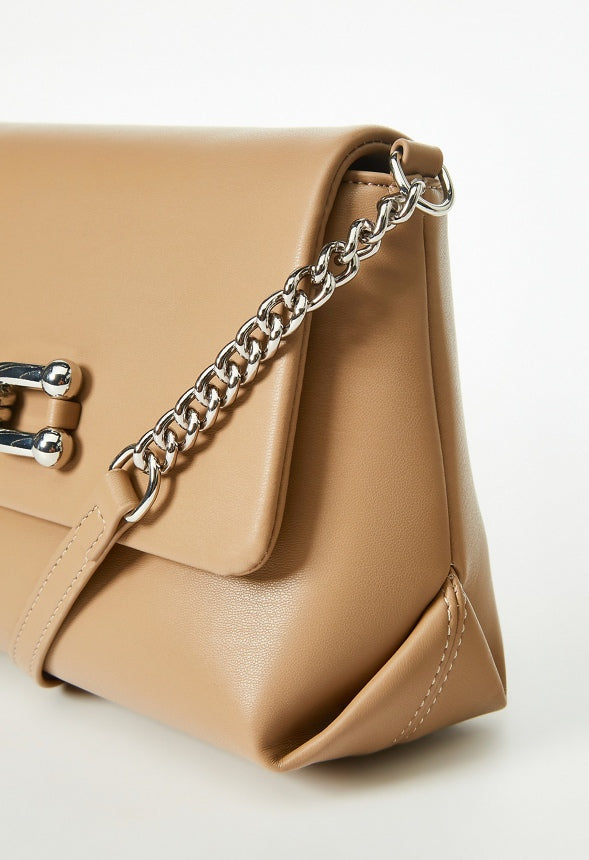 Crossbody With Chain Strap Taupe