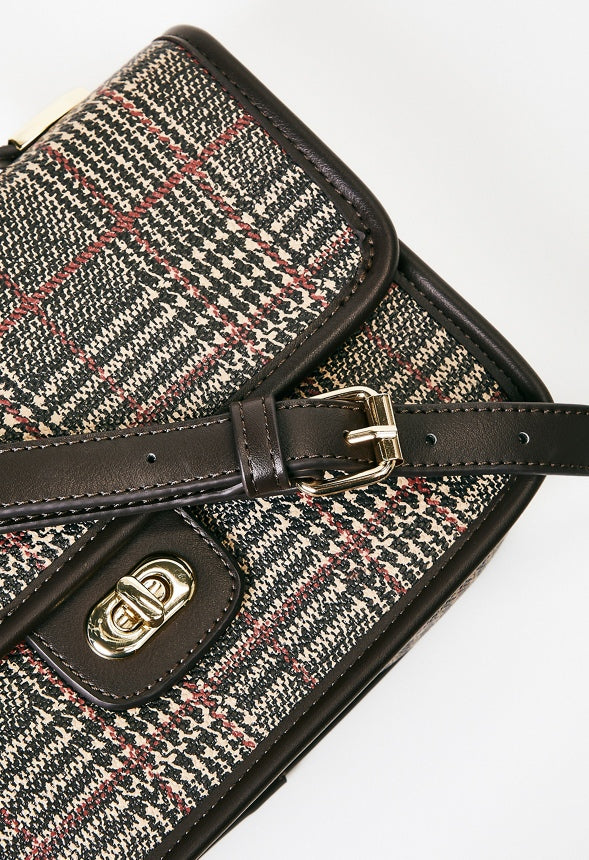 Crossbody With Top Handle Coffee Multi